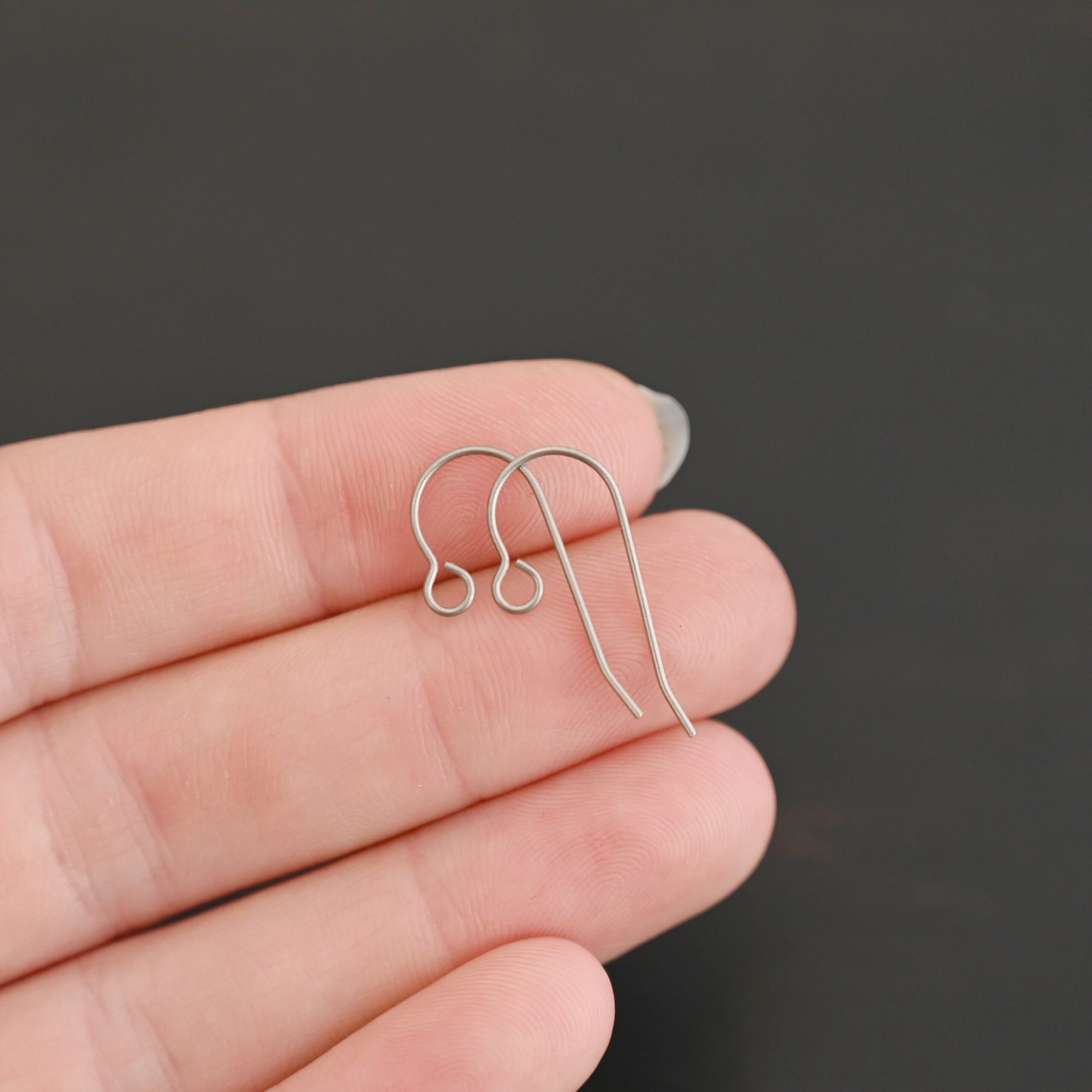 Wednesday Titanium Ear Wire - 23mm Wednesday Titanium Ear Wire - 23mm shown in hand