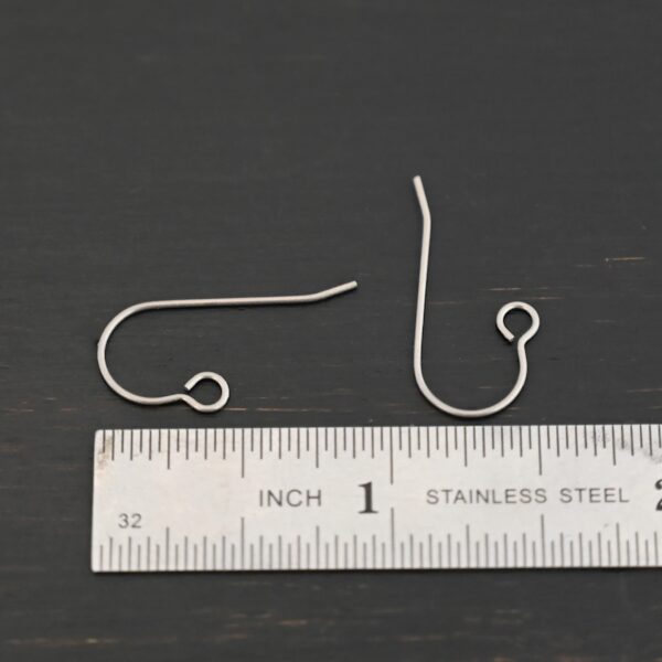 Wednesday Titanium Ear Wire - 23mm shown by ruler