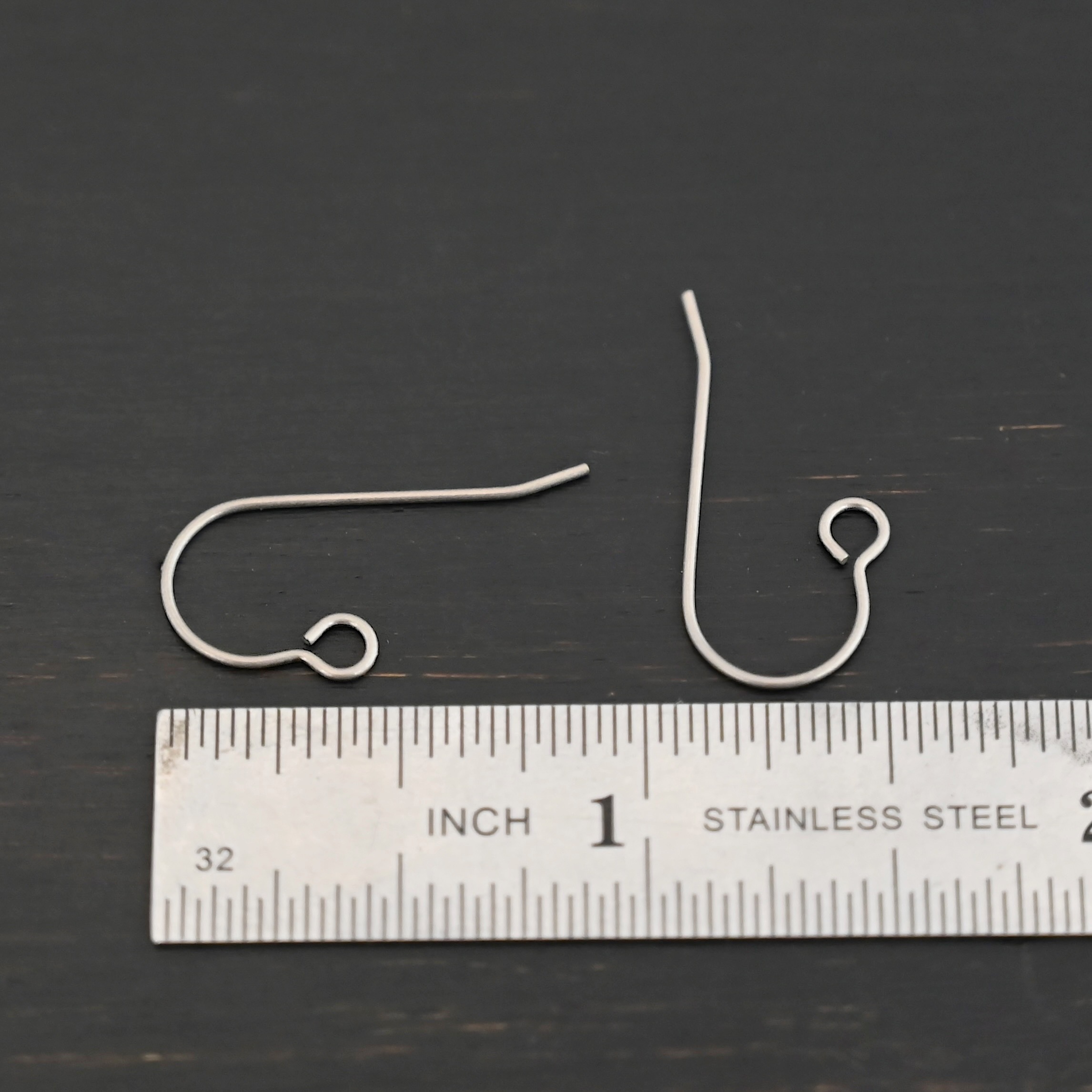 Wednesday Titanium Ear Wire - 23mm Wednesday Titanium Ear Wire - 23mm shown by ruler
