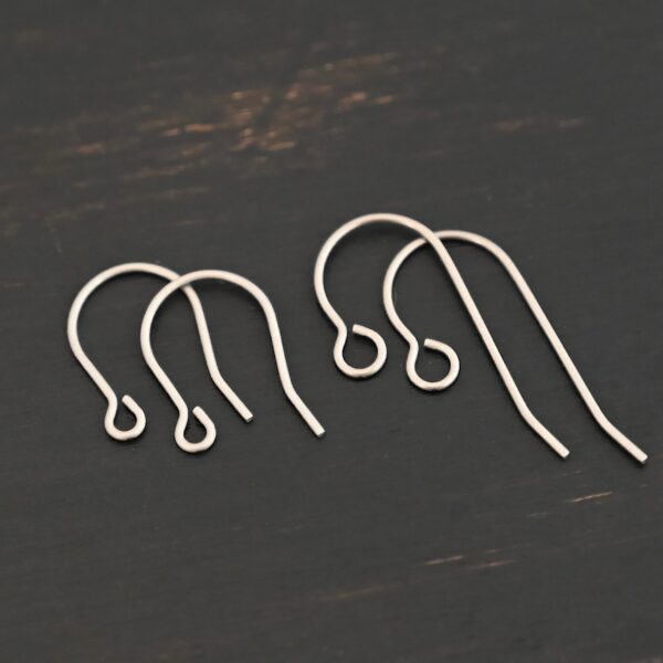 Wednesday Titanium Ear Wire - 23mm & 16mm shown on dark background