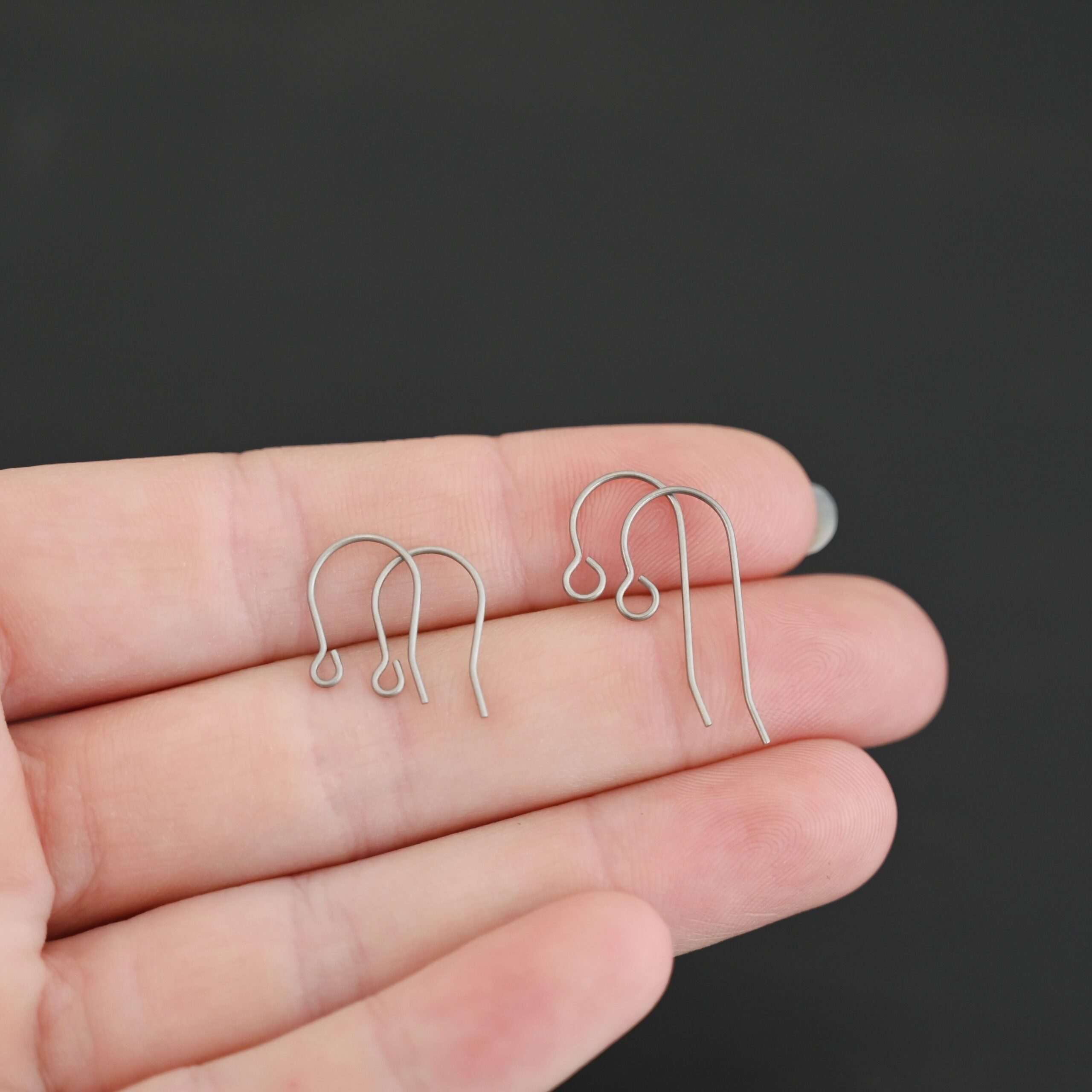 Wednesday Titanium Ear Wire Wednesday Titanium Ear Wire - 23mm & 16mm shown in hand