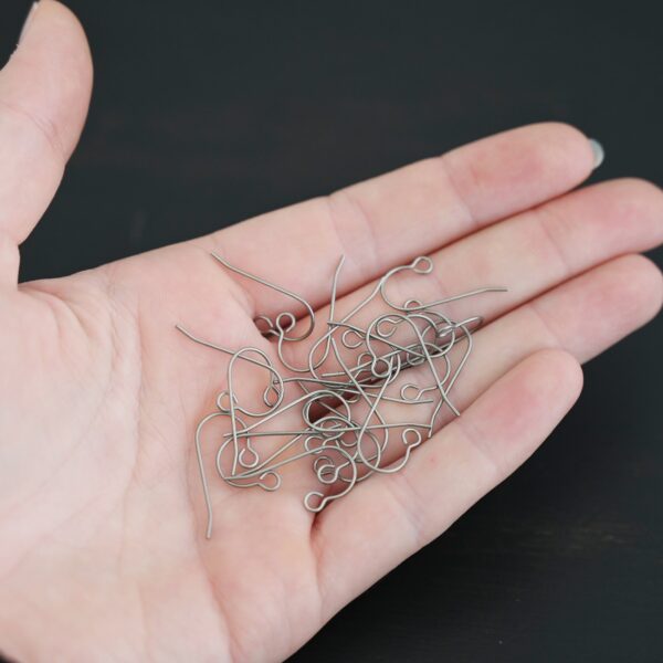Wednesday Titanium Ear Wire - 23mm shown in hand