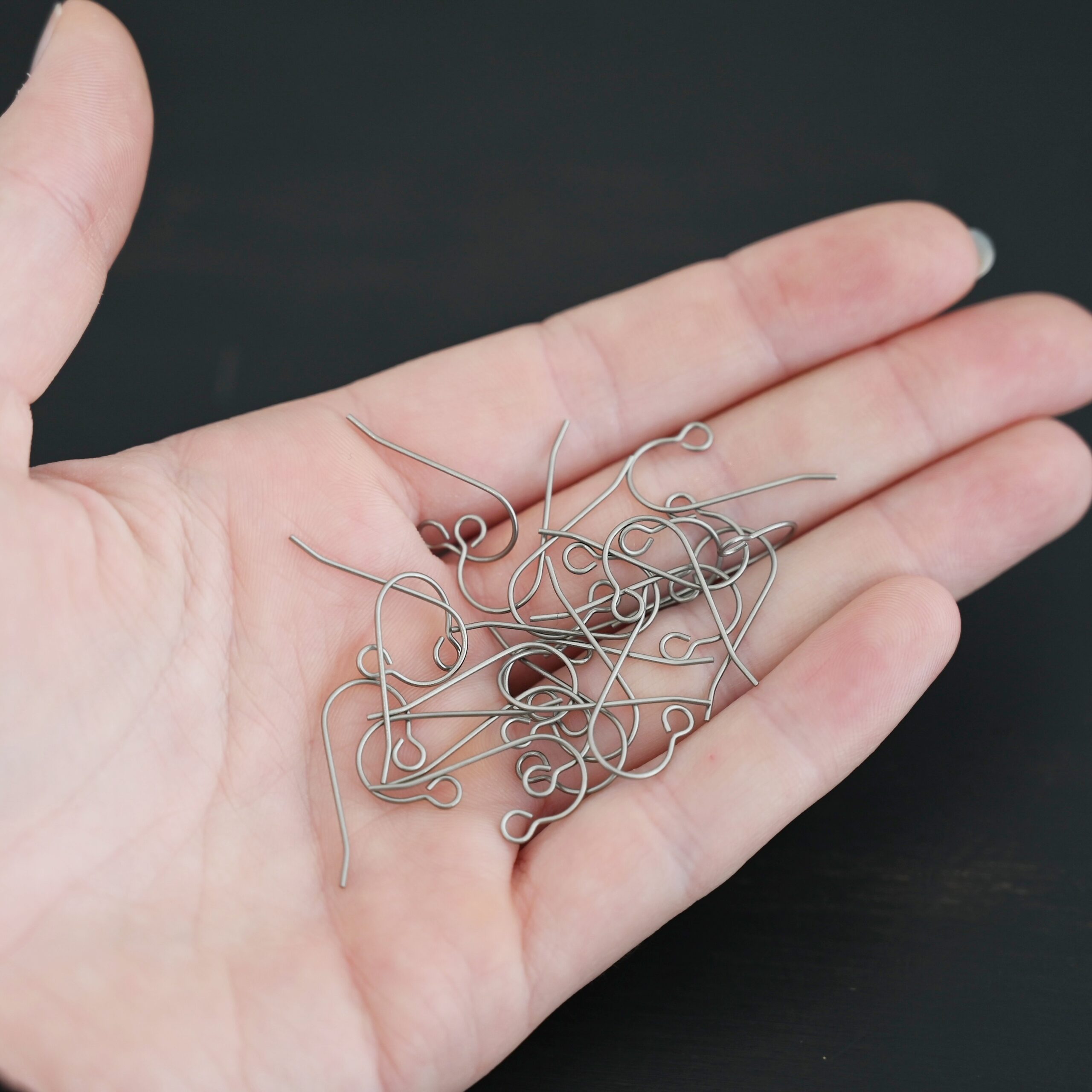 Wednesday Titanium Ear Wire - 23mm Wednesday Titanium Ear Wire - 23mm shown in hand