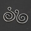 Sterling Silver Teagan S Shaped Pair - oxidized smooth shown on dark background