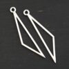 Sterling Silver Trace Triangle Chandelier - shiny smooth small shown on dark background