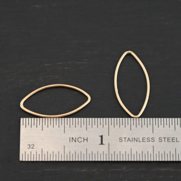 Tina - 14k Gold Filled Marquise Chandelier 20x9mm smooth shown by ruler