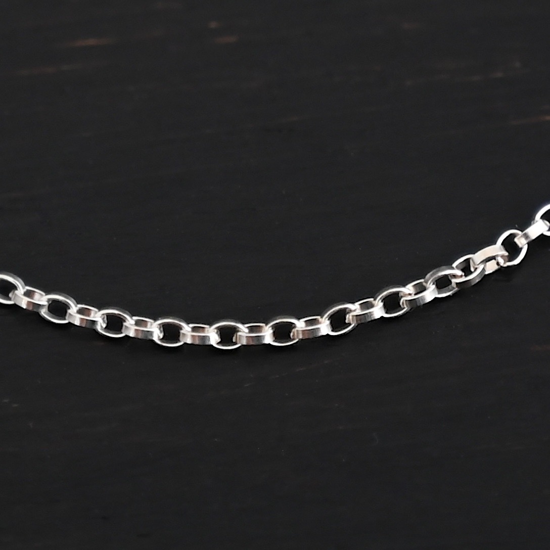 Sterling Silver Cassie Chain - shiny shown on dark background