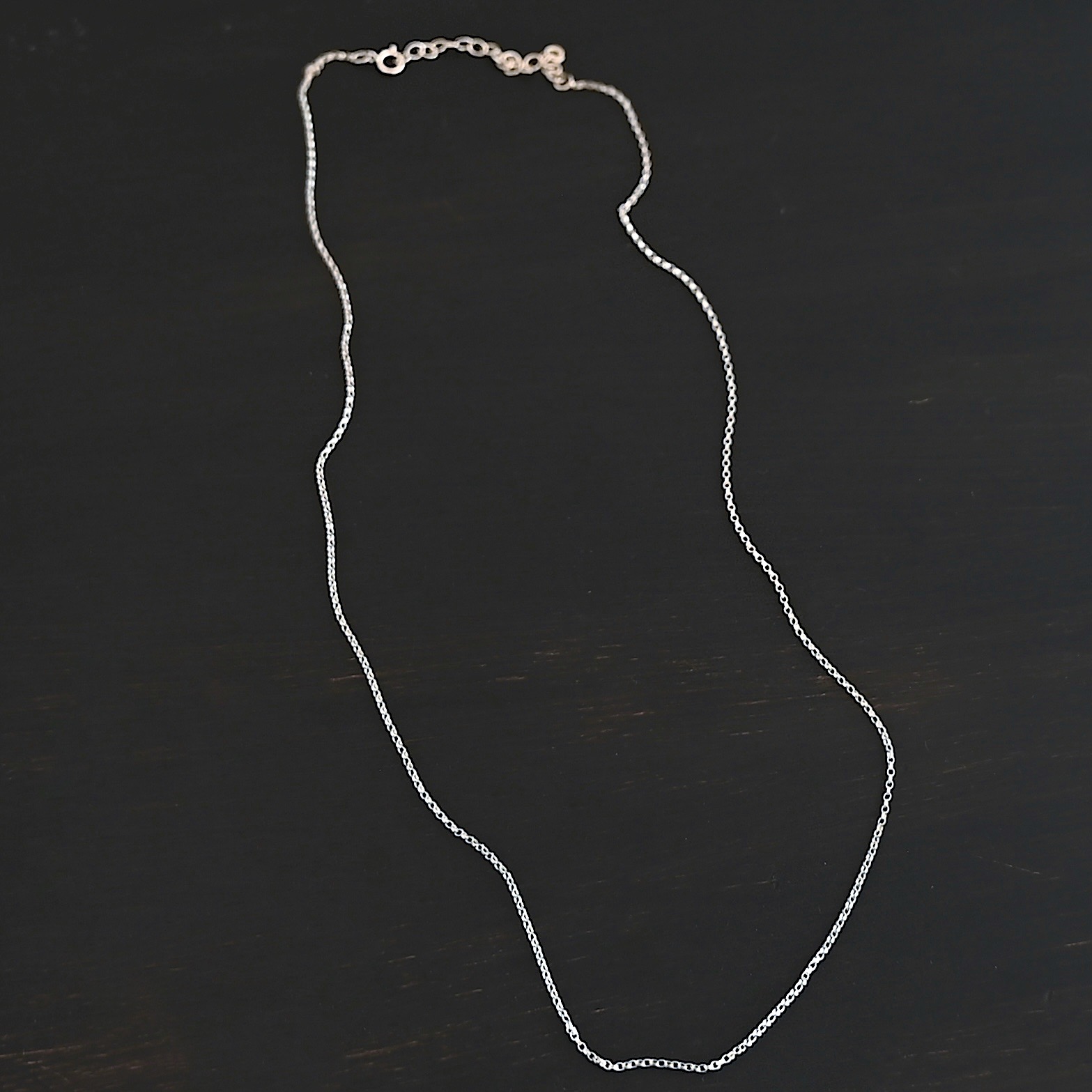 Sterling Silver Cassie Chain - shiny shown on dark background