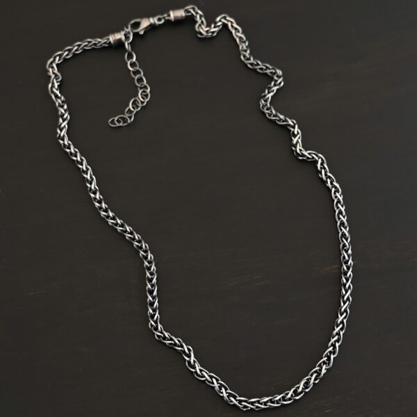 King Cobra Chain - Oxidized shown on dark background