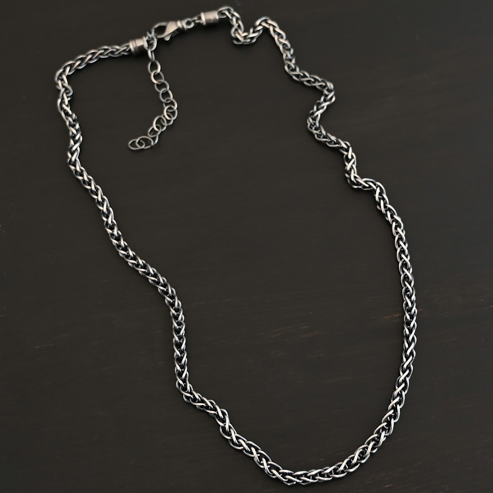 King Cobra Chain - Oxidized shown on dark background