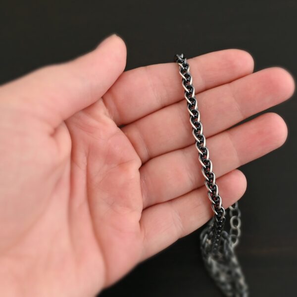 Sterling Silver King Cobra Chain - oxidized shown in hand