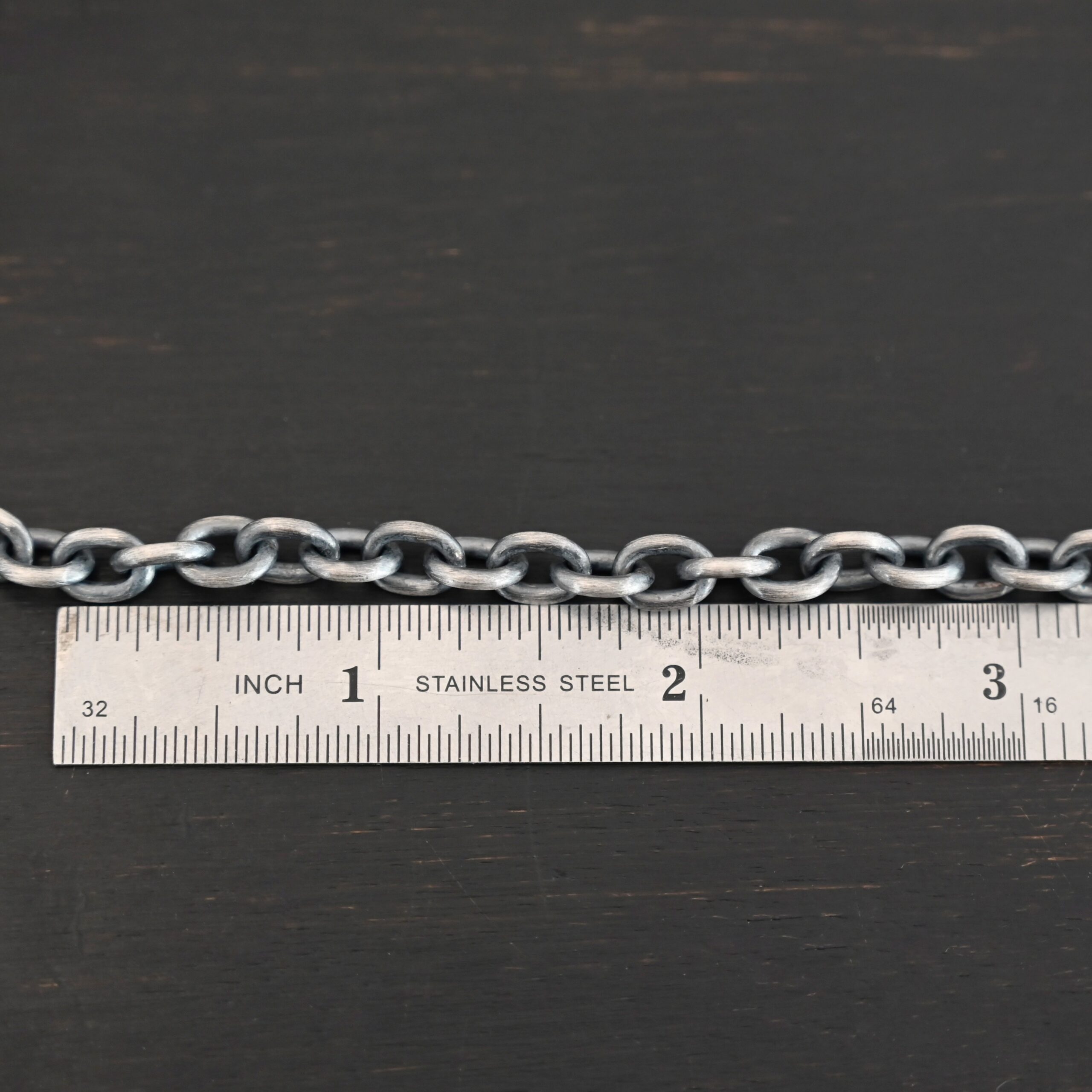 Georgia Chain oxidized shown by ruler