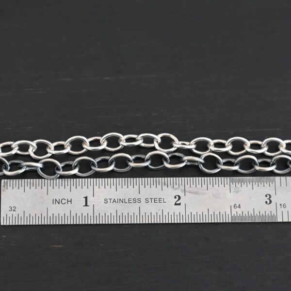 Jay Chain oxidized & shiny shown by ruler