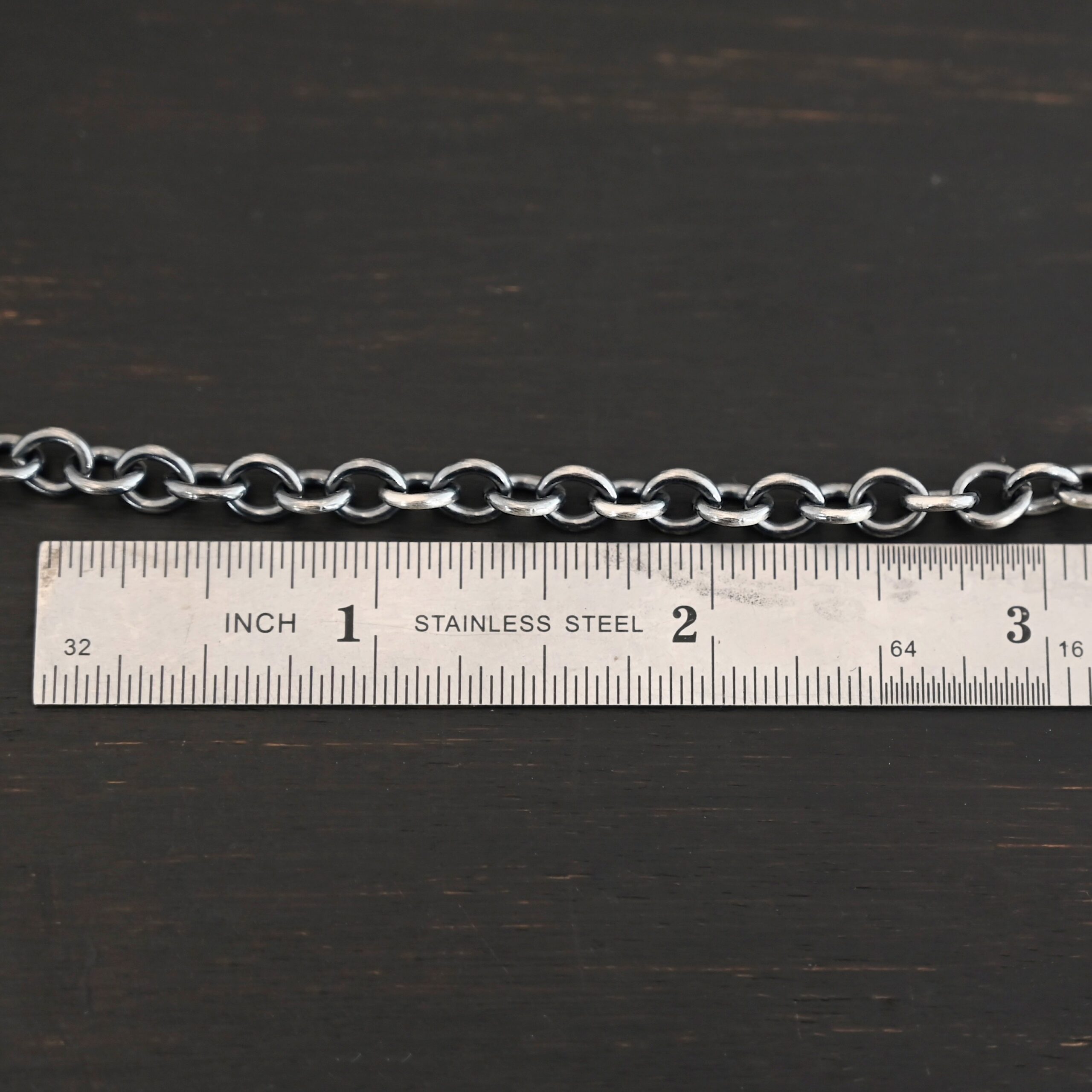 Joy Chain oxidized shown by ruler
