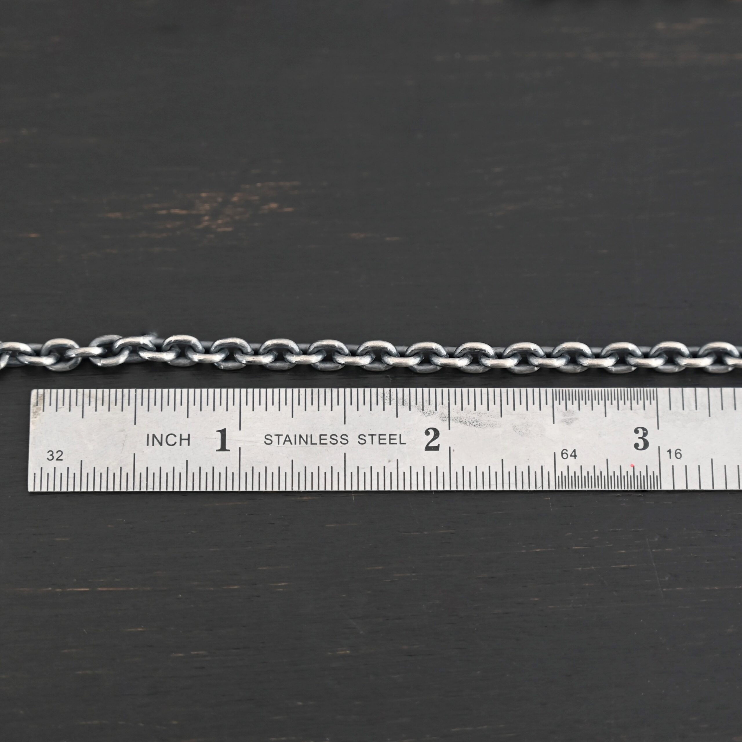 Joan Chain - oxidized Joan Chain oxidized shown by ruler