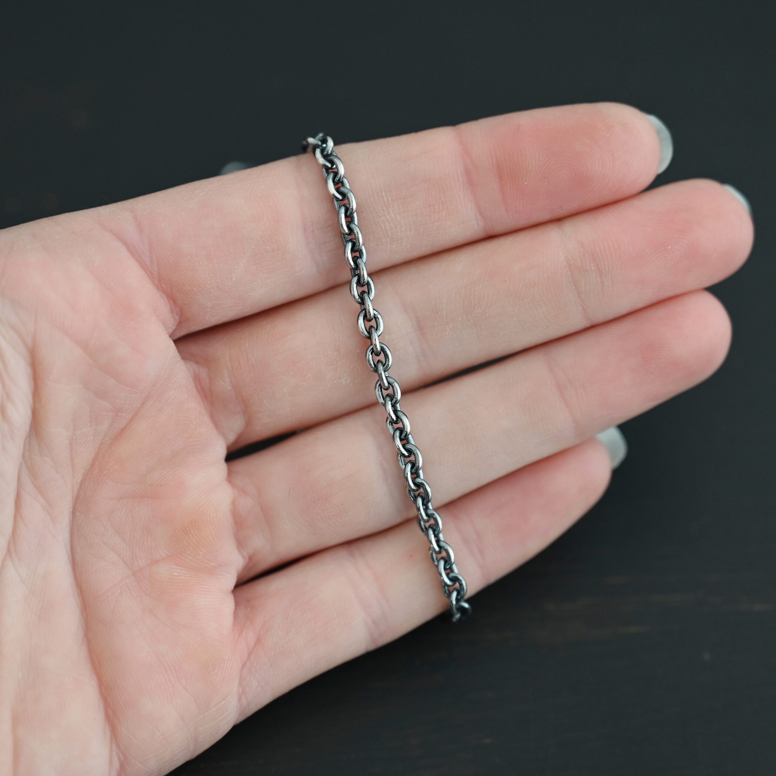 Lauren Chain oxidized shown in hand
