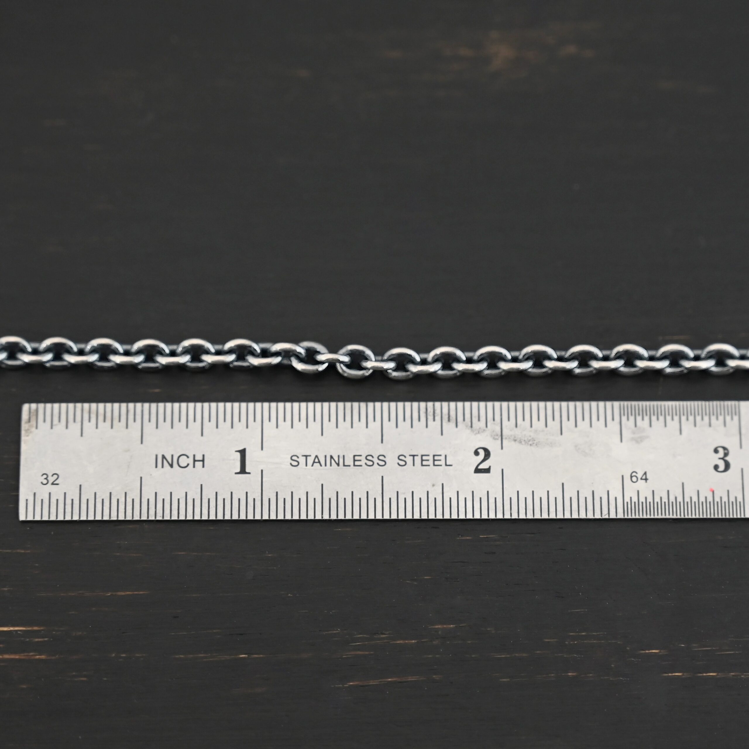 Lauren Chain oxidized shown by ruler