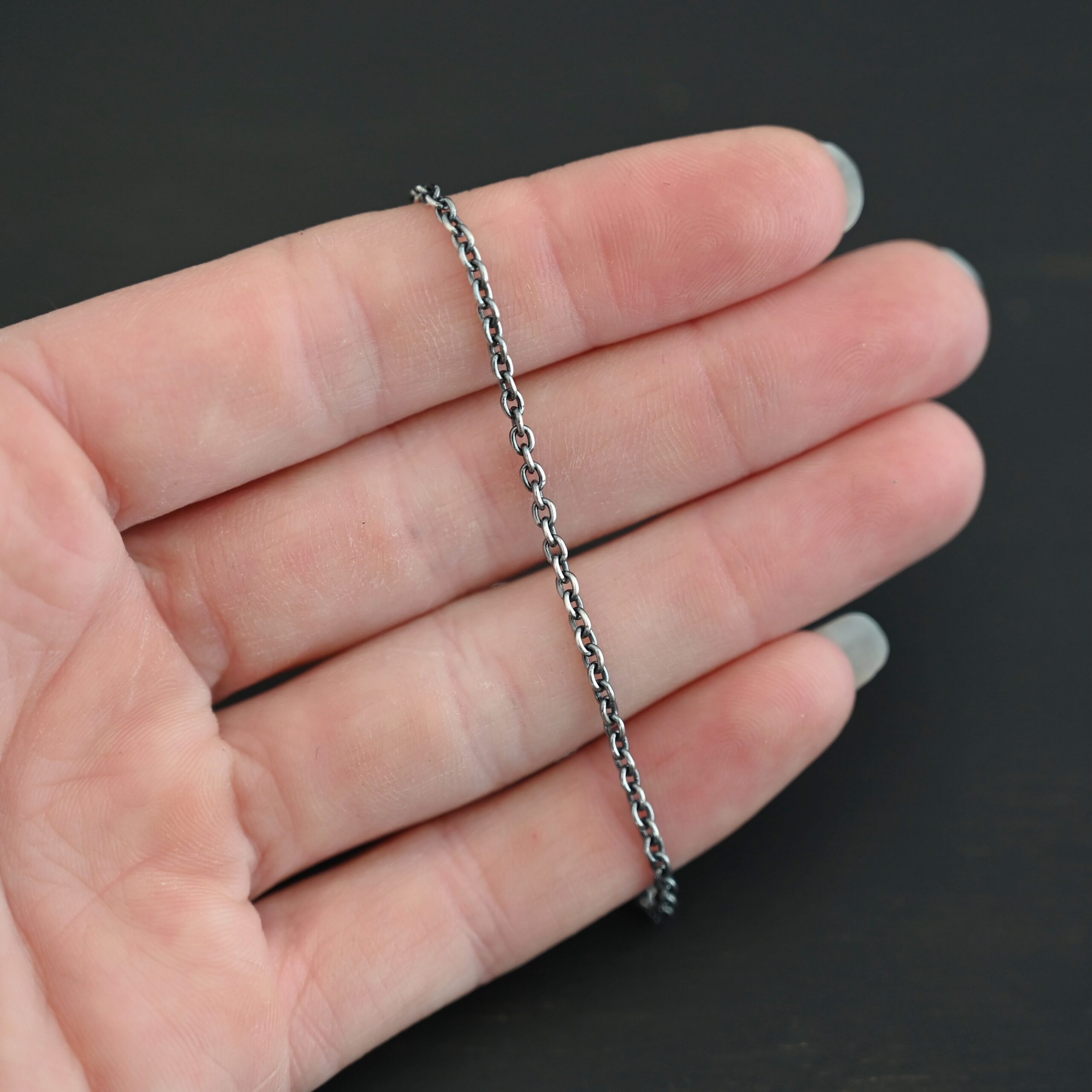 Savannah Chain oxidized shown in hand
