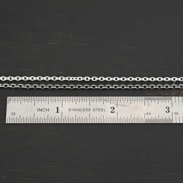 Savannah Chain oxidized & shiny shown by ruler