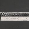 Roxy Rolo Chain oxidized & shiny shown by ruler