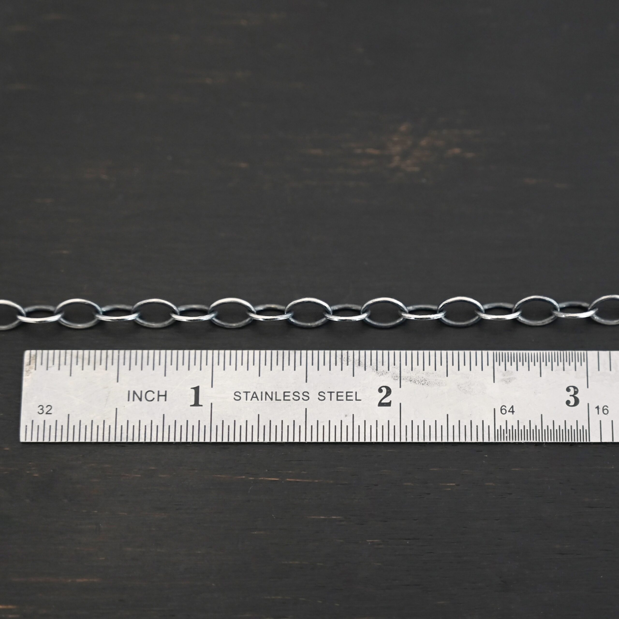Willow Chain oxidized shown by ruler