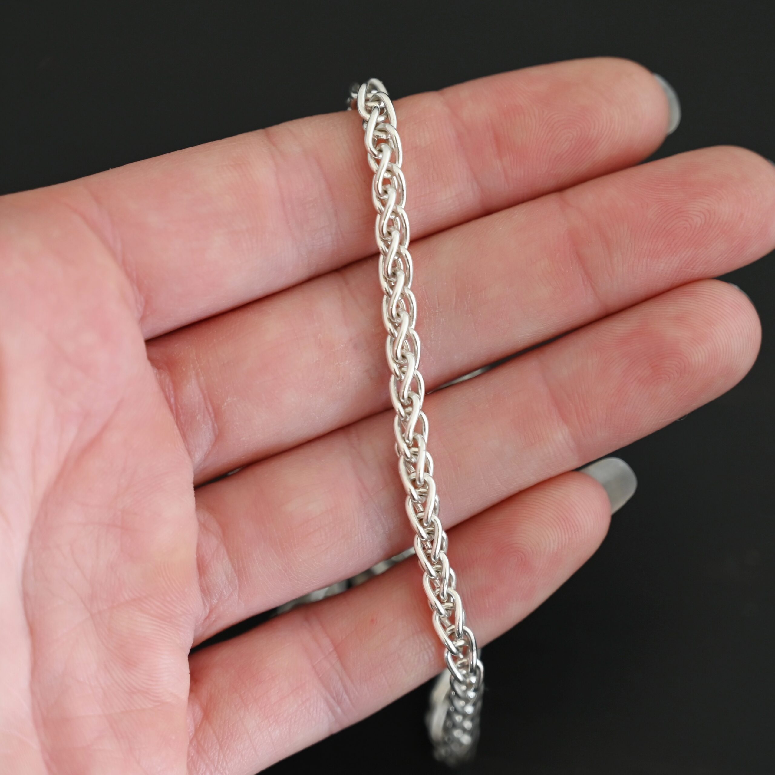 Sterling Silver King Cobra Chain - shiny Sterling Silver King Cobra Chain - shiny shown in hand