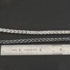 Sterling Silver King Cobra Chain - shiny & oxidized shown by ruler