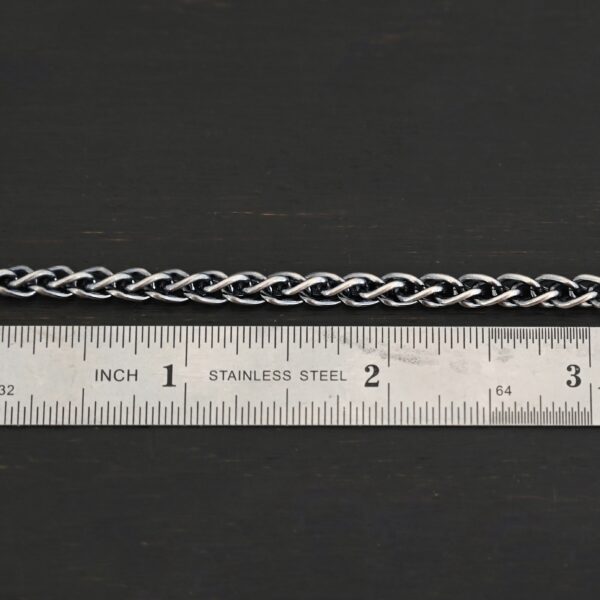 Sterling Silver King Cobra Chain - oxidized shown by ruler