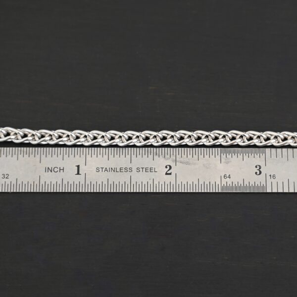 Sterling Silver King Cobra Chain - shiny shown by ruler