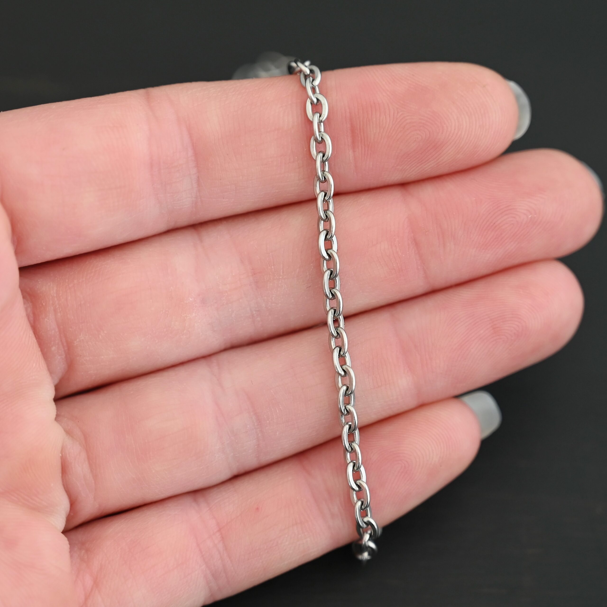 Stainless Steel Simon Chain - shown in hand
