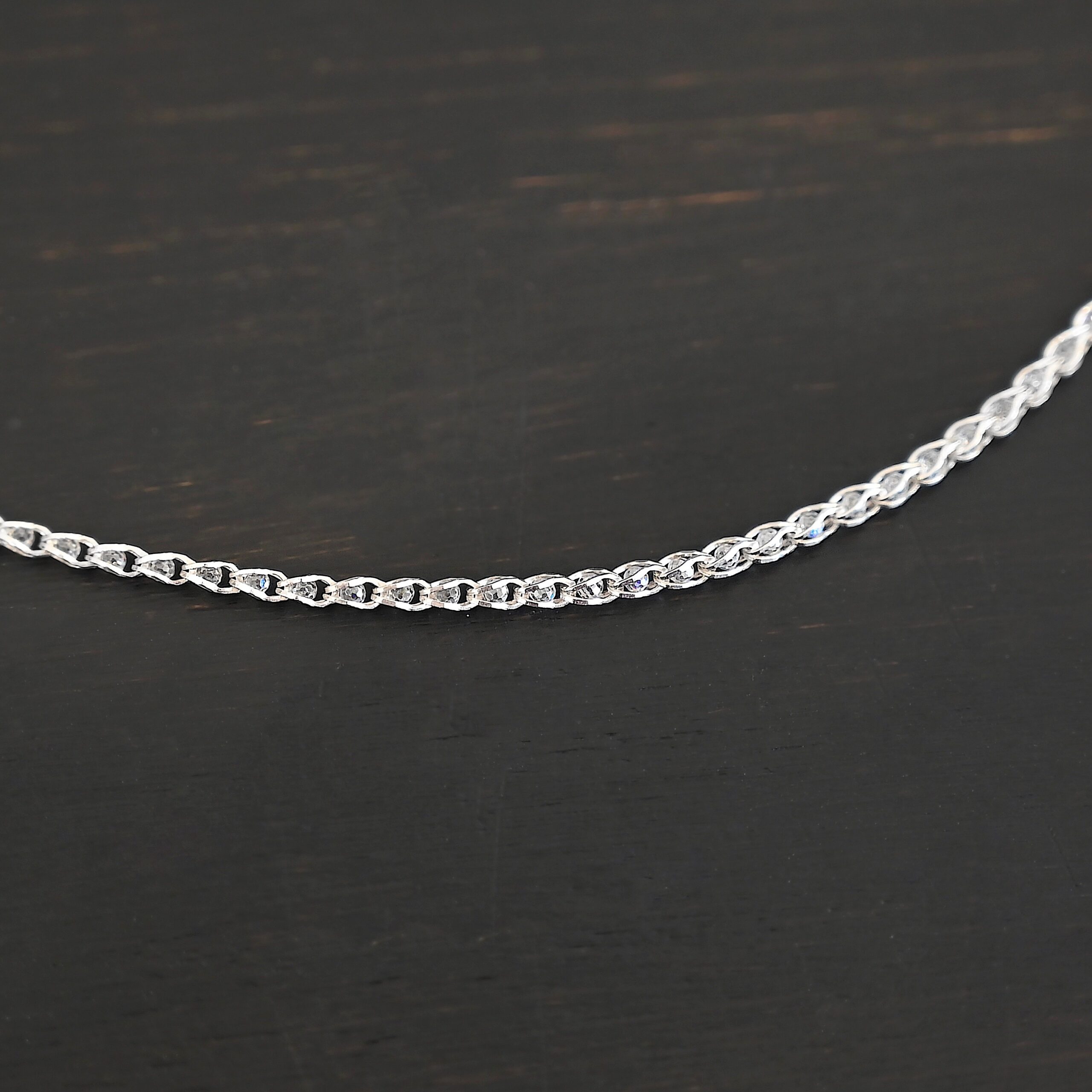 Sterling Silver Scarlett - shiny shown on dark background