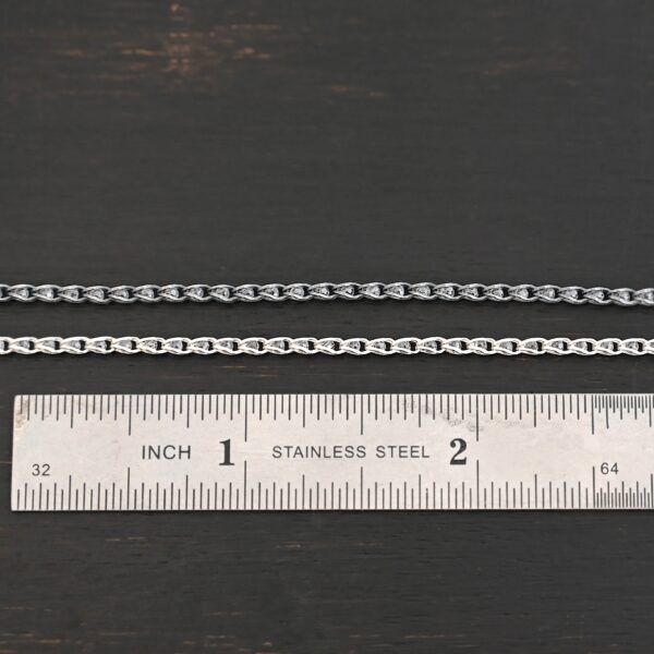 Sterling Silver Scarlett - shiny & oxidized shown by ruler