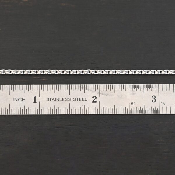 Sterling Silver Scarlett - shiny shown by ruler