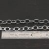 Sterling Silver Sky Chain - shiny & oxidized hammered shown by ruler