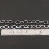 Sterling Silver Sky Chain - shiny & oxidized smooth shown by ruler