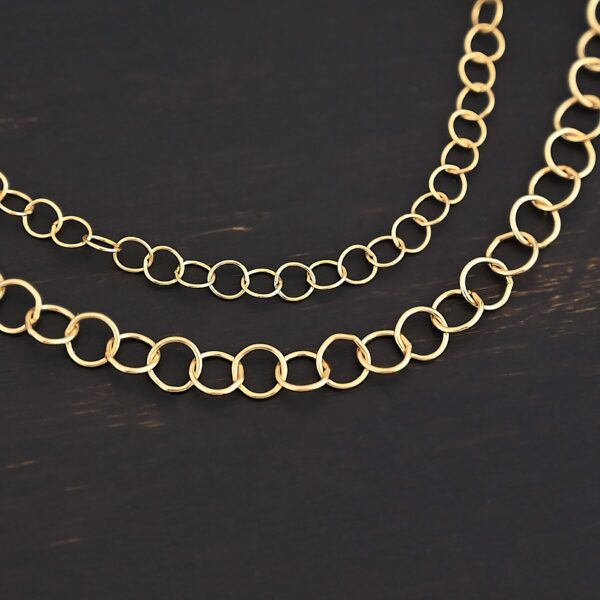 14k Gold Filled Round Extension 3.5mm and 5mm shown on dark background