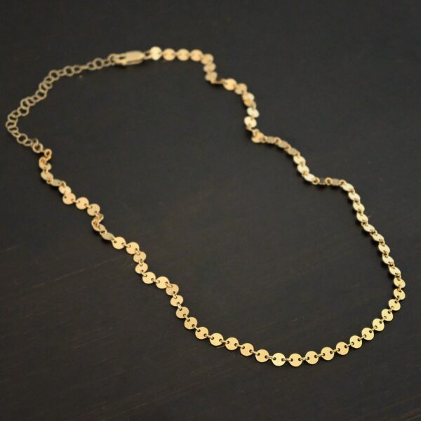 Gypsy Coin Chain - 14k Gold Filled shown on dark background