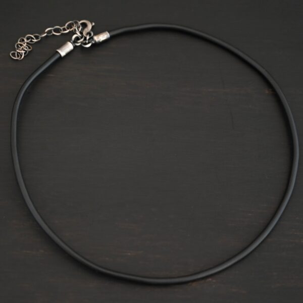 Wren Wire Necklace Oxidized shown on dark background