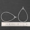 Sterling Silver Tabitha Teardrop Chandelier - oxidized smooth shown by ruler