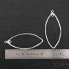 Sterling Silver Tiffany Marquise Chandelier - shiny hammered shown by ruler