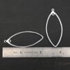 Sterling Silver Tiffany Marquise Chandelier - shiny smooth shown by ruler