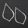 Sterling Silver Tula Petal Teardrop Chandelier shiny hammered shown on dark background