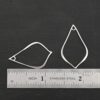 Sterling Silver Tula Petal Teardrop Chandelier shiny smooth shown by ruler