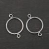 Sterling Silver Taylor Round Chandelier oxidized smooth shown on dark background