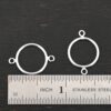 Sterling Silver Taylor Round Chandelier shiny smooth shown by ruler