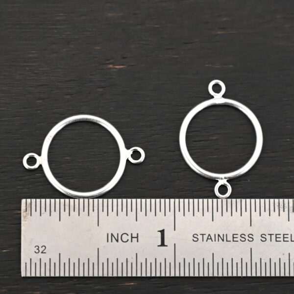 Sterling Silver Taylor Round Chandelier shiny smooth shown by ruler