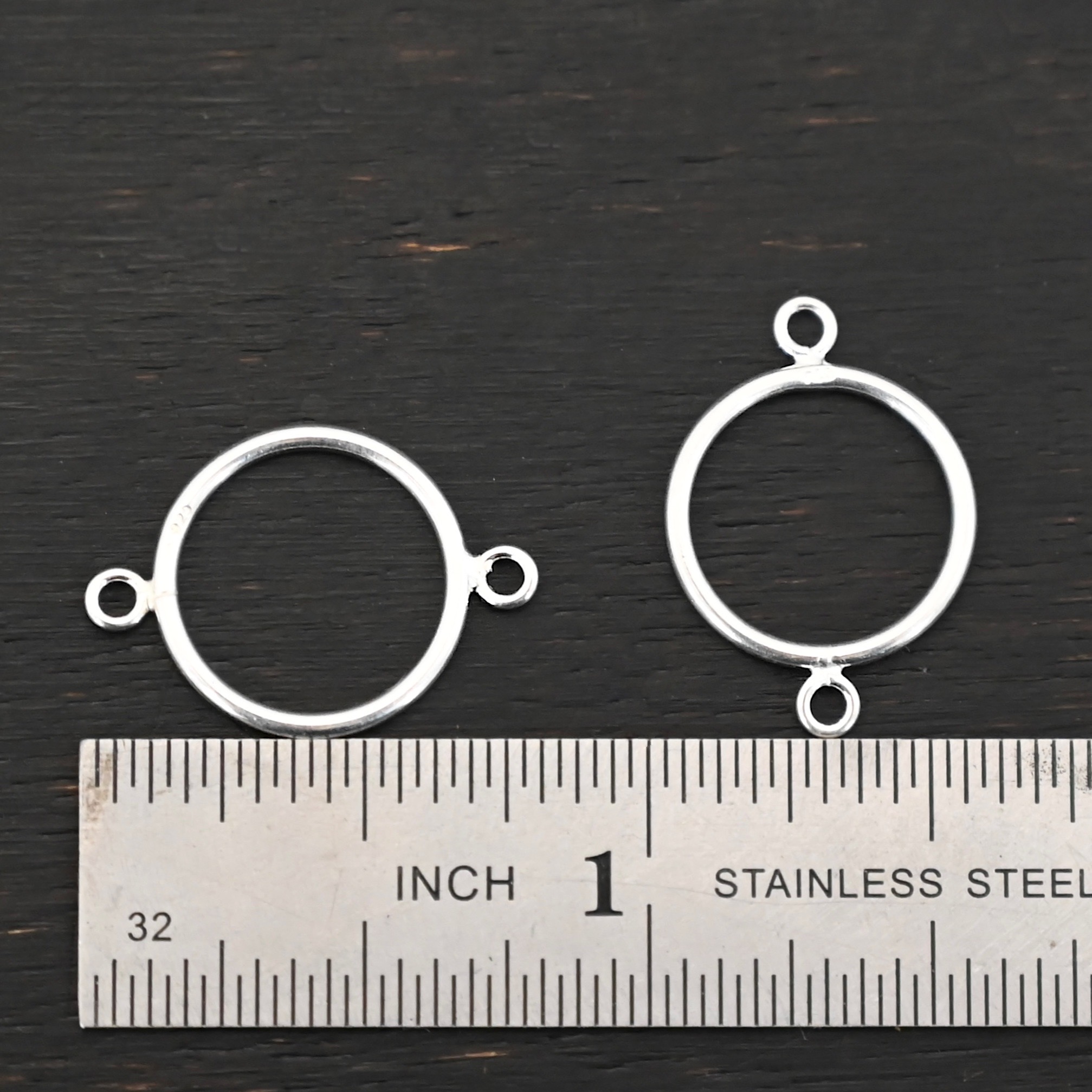 Taylor Round Chandelier shiny smooth Sterling Silver Taylor Round Chandelier shiny smooth shown by ruler