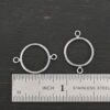 Sterling Silver Taylor Round Chandelier oxidized smooth shown by ruler