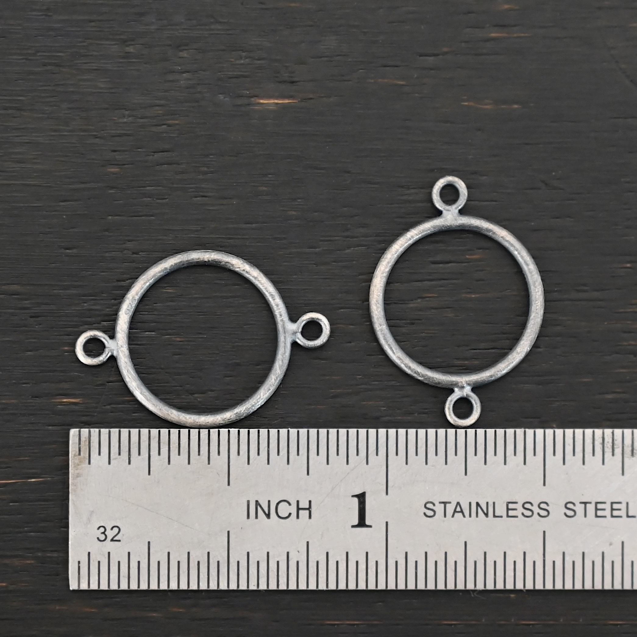 Taylor Round Chandelier oxidized smooth Sterling Silver Taylor Round Chandelier oxidized smooth shown by ruler