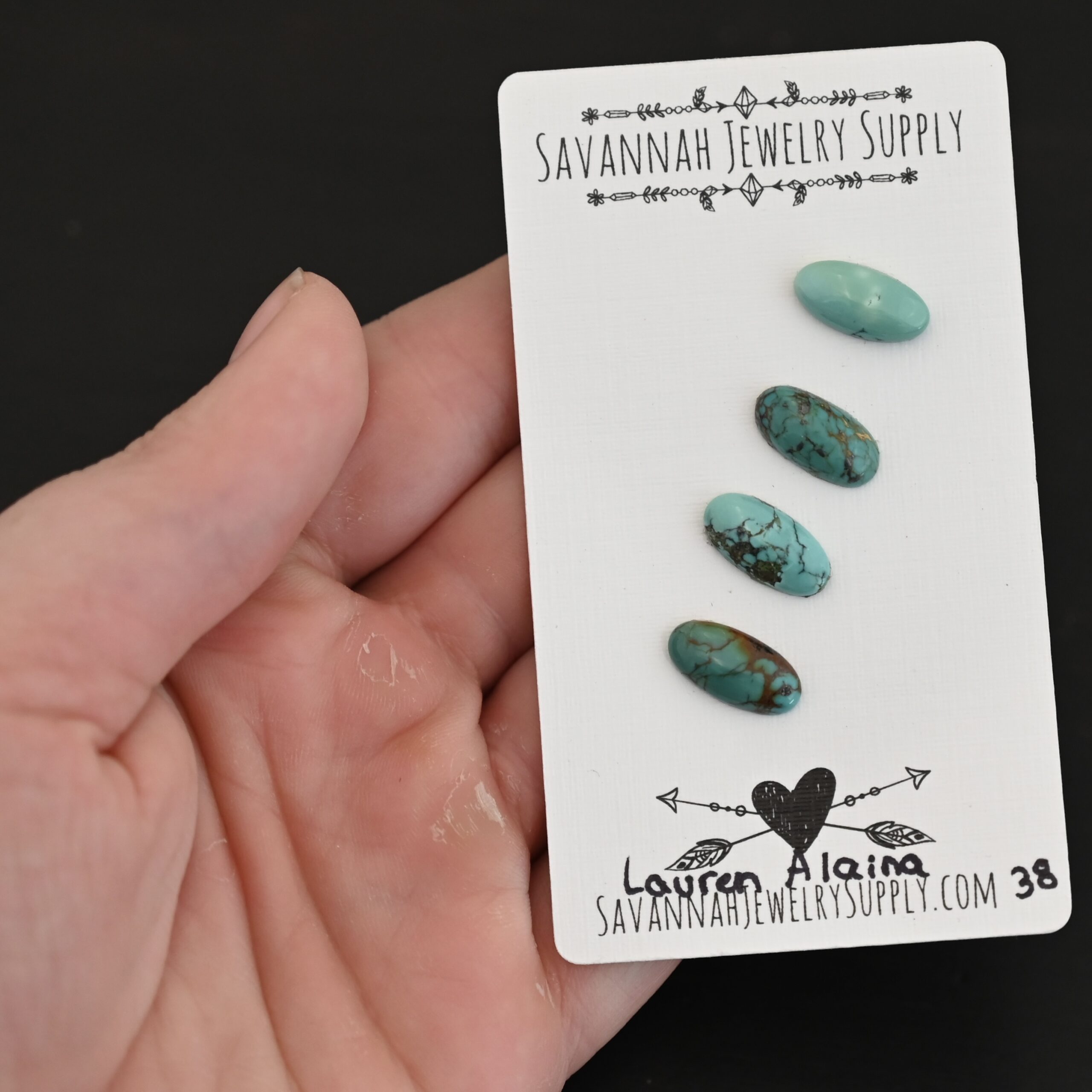 Lauren Alaina Turquoise Cabochon Parcel shown in hand
